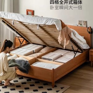 Cherry Wood Air Pressure Box Bed